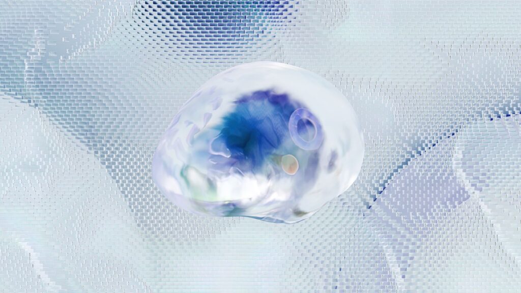 Abstract three-dimensional brain and neural network concept