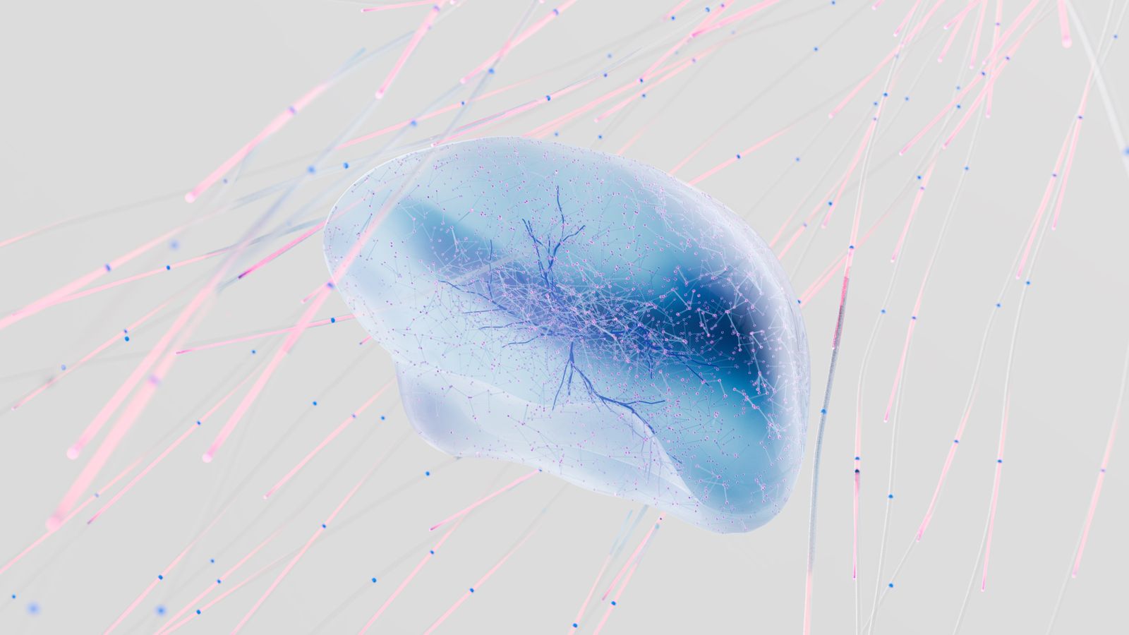 Abstract rendering of neuron connections in a network